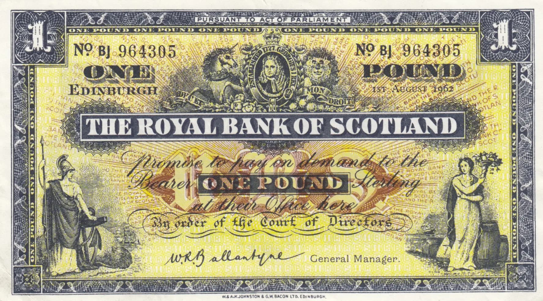 1 pound 1962 from Scotland, P-324b