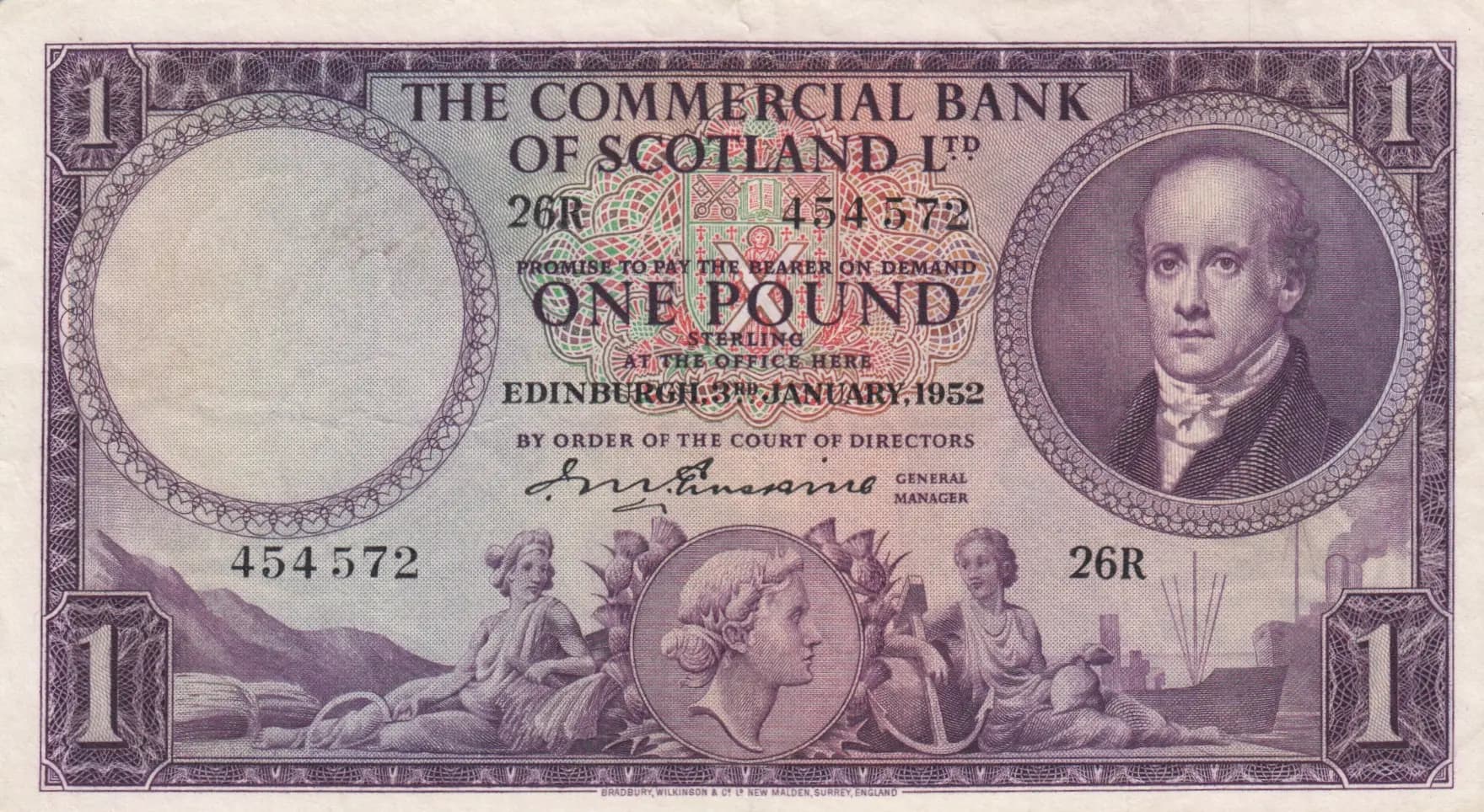 1 pound 1952 from Scotland, P-S332