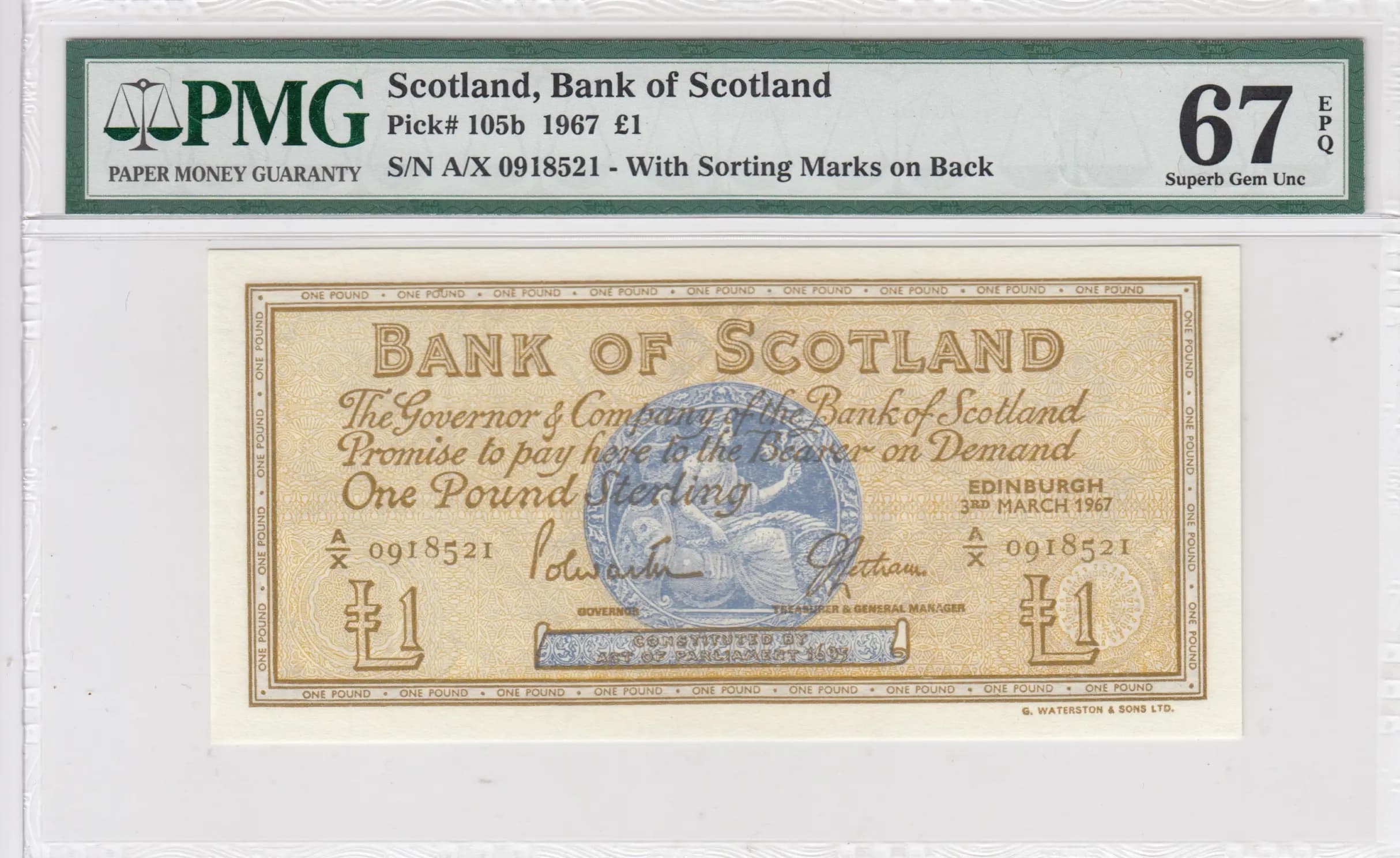 1 pound 1967 from Scotland, P-105b