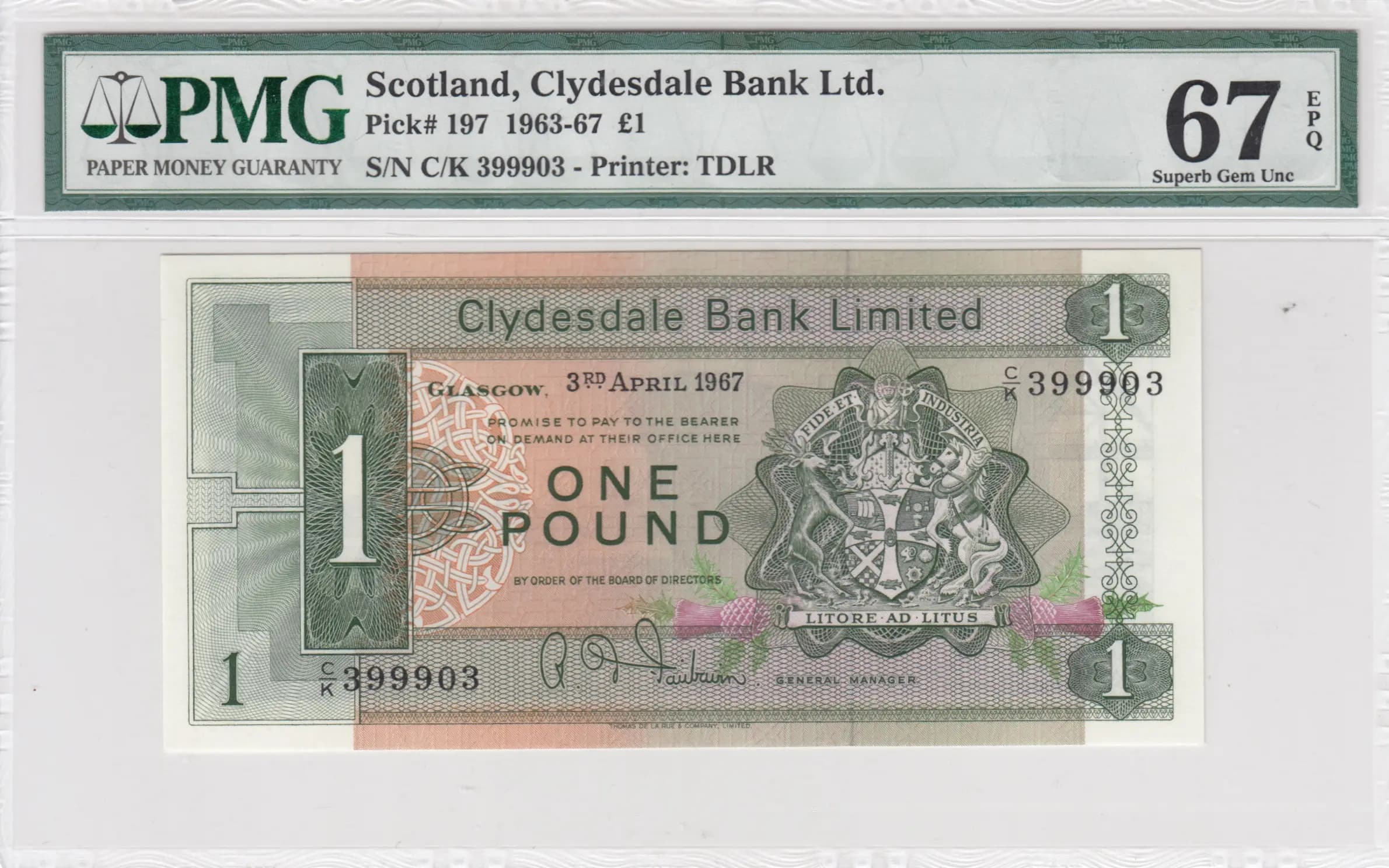 1 pound 1967 from Scotland, P-197