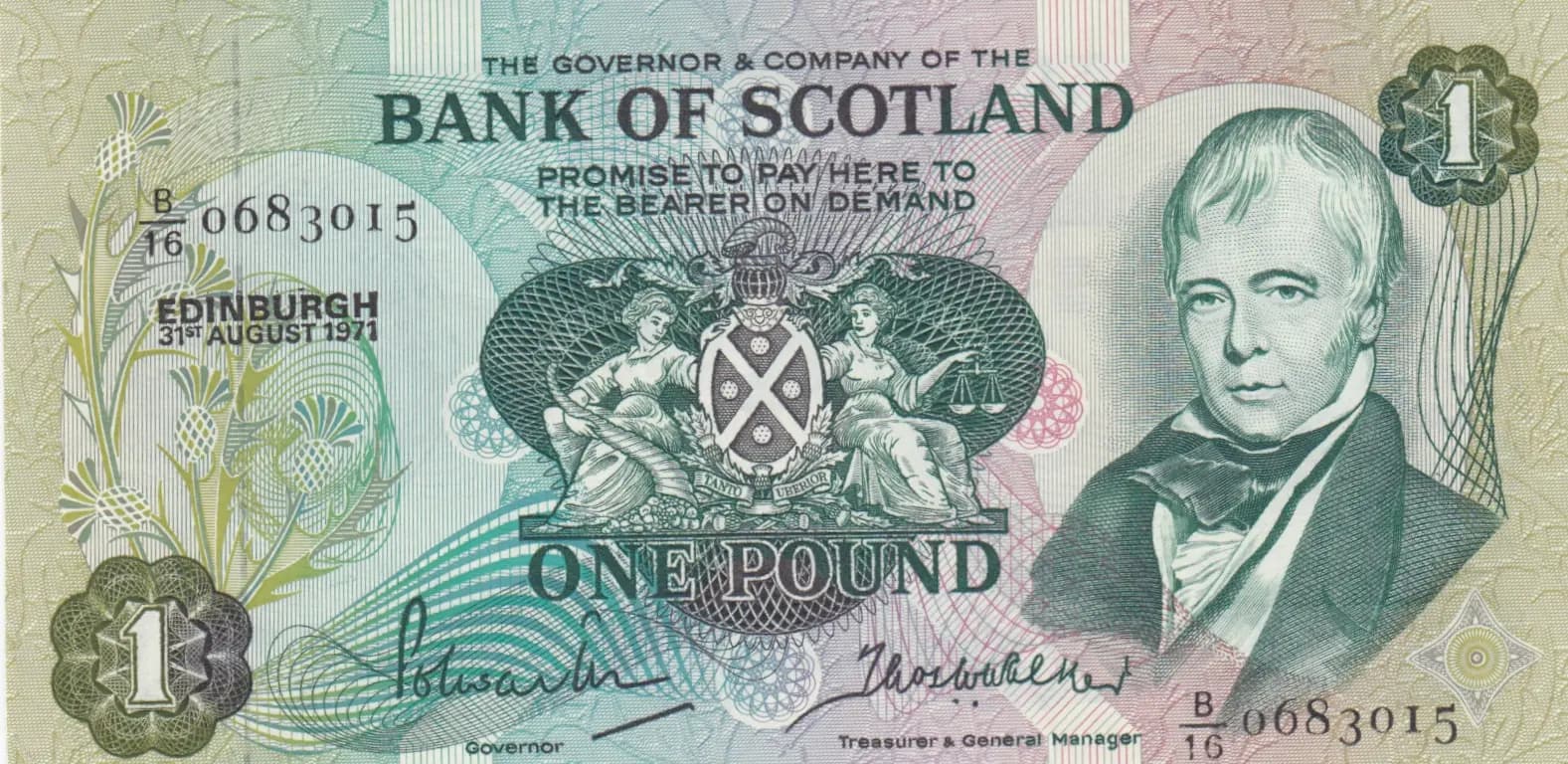 1 pound 1971 from Scotland, P-111a
