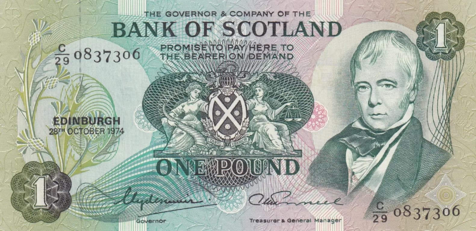 1 pound 1974 from Scotland, P-111c