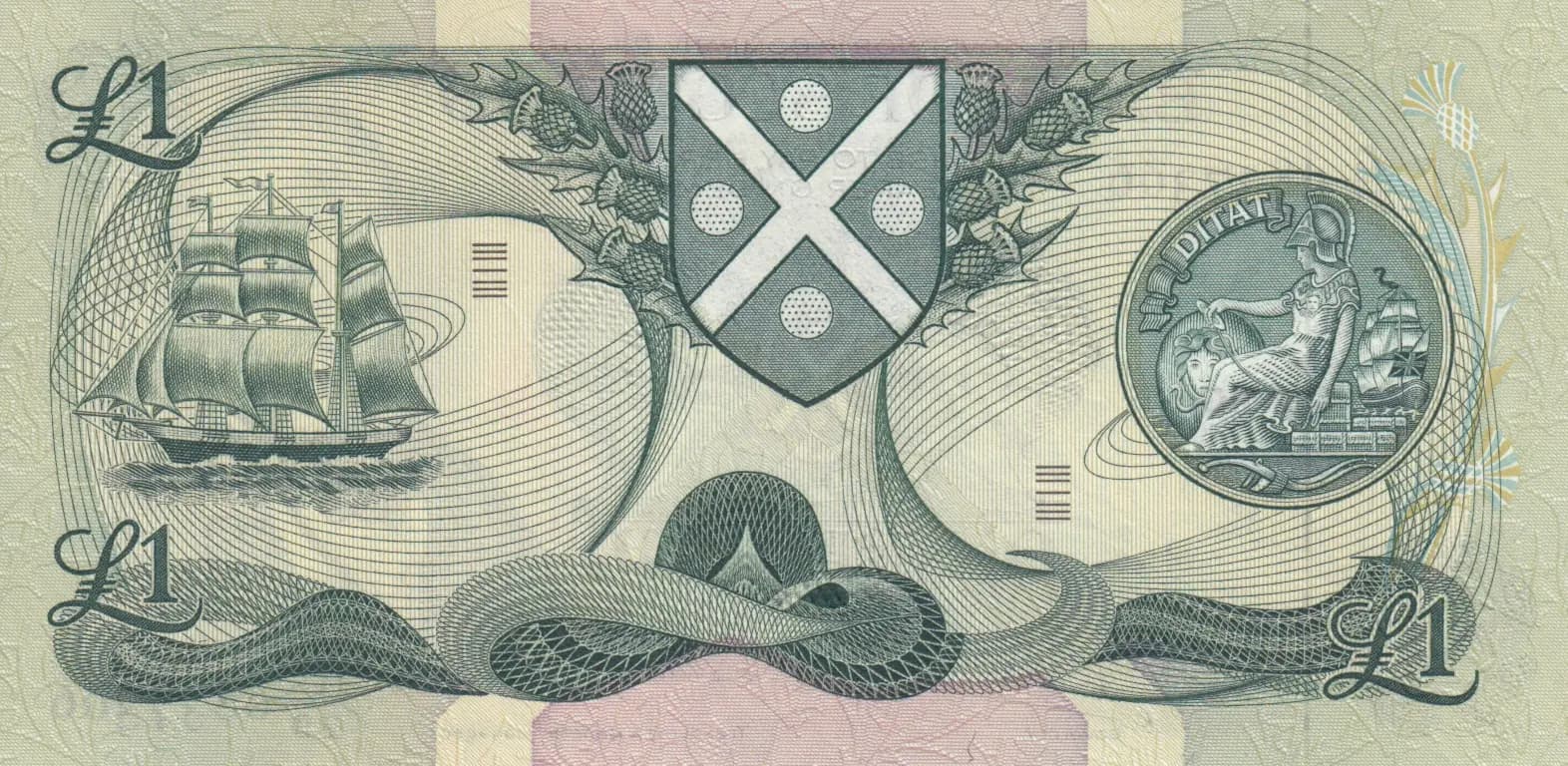 1 pound 1974 from Scotland, P-111c (1974) — image 2