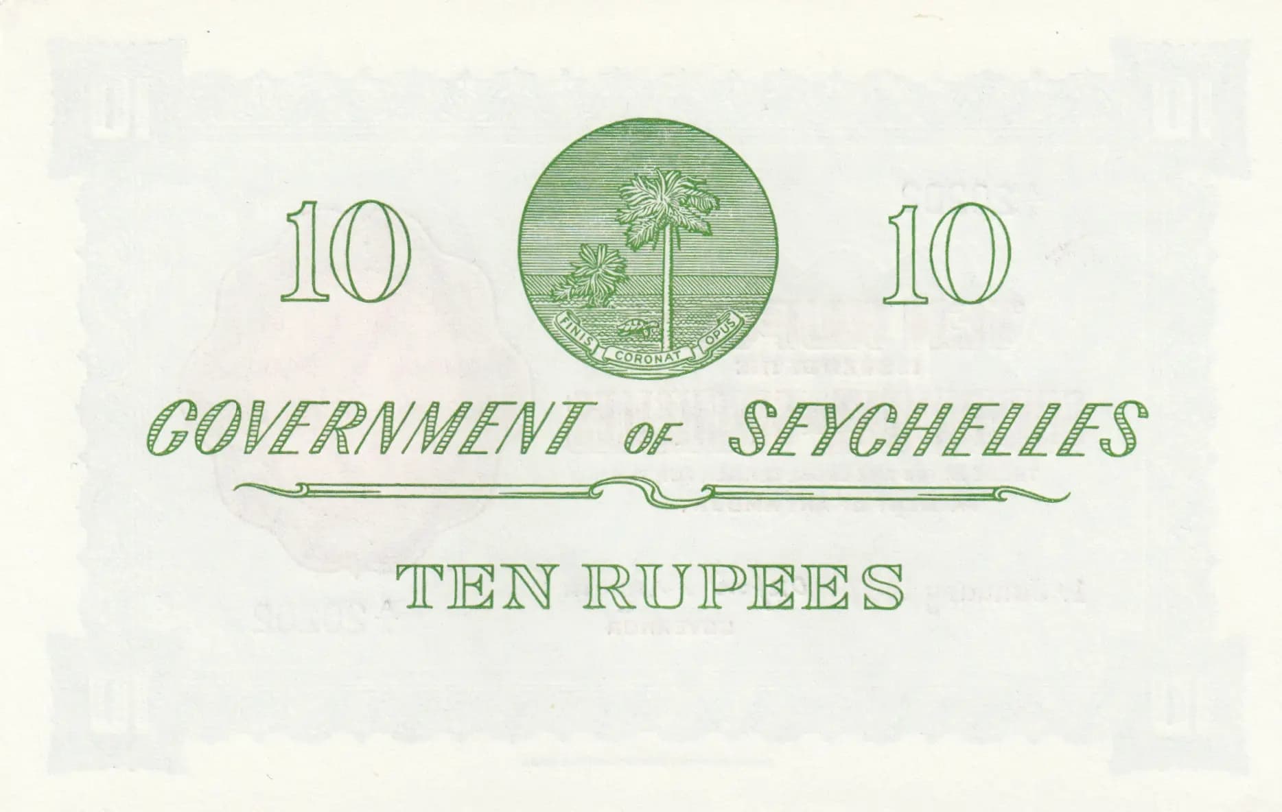 10 rupees 1967 from Seychelles , P-12d (1967) — image 2