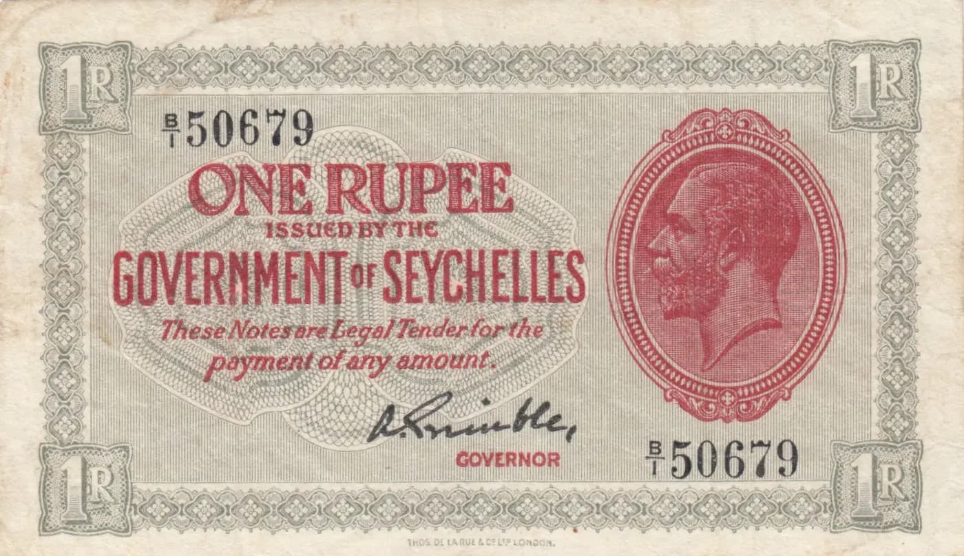 1 rupee 1936 from Seychelles , P-2f