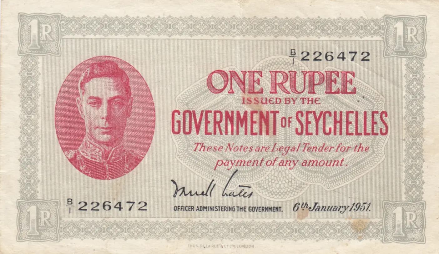 1 rupee 1951 from Seychelles , P-7c