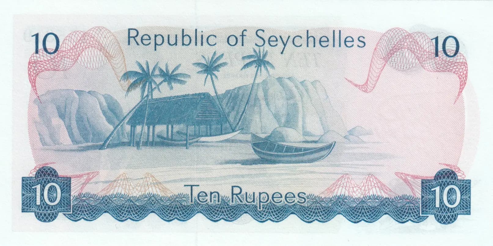 10 rupees 1976 from Seychelles , P-19 (1976) — image 2