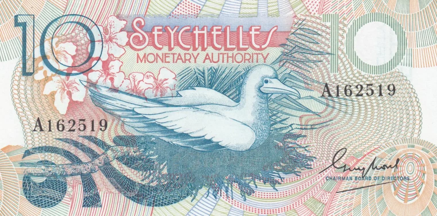 10 rupees 1979 from Seychelles , P-23 (1979) — image 1