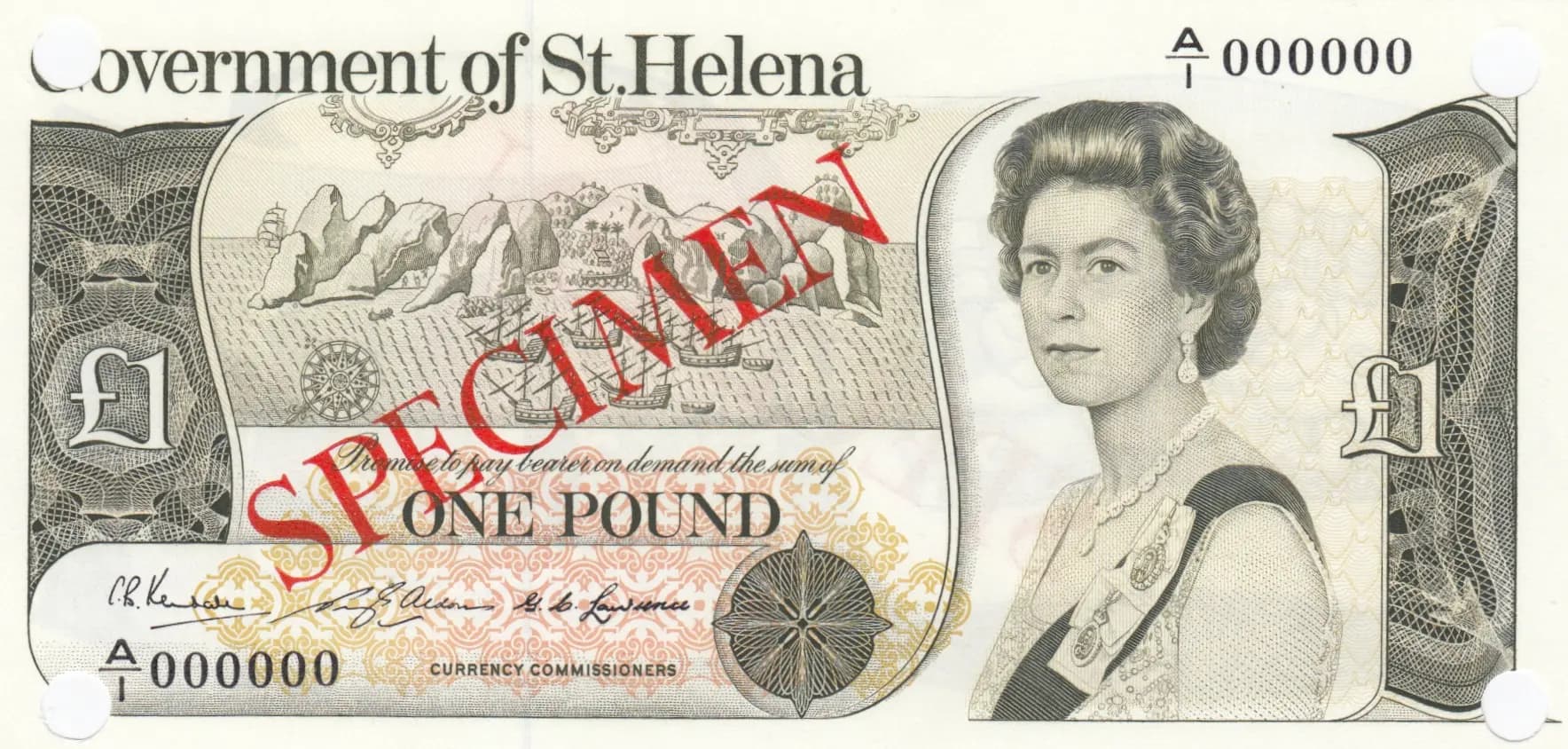 1 pound 1976 specimen from Saint Helena, P-6s