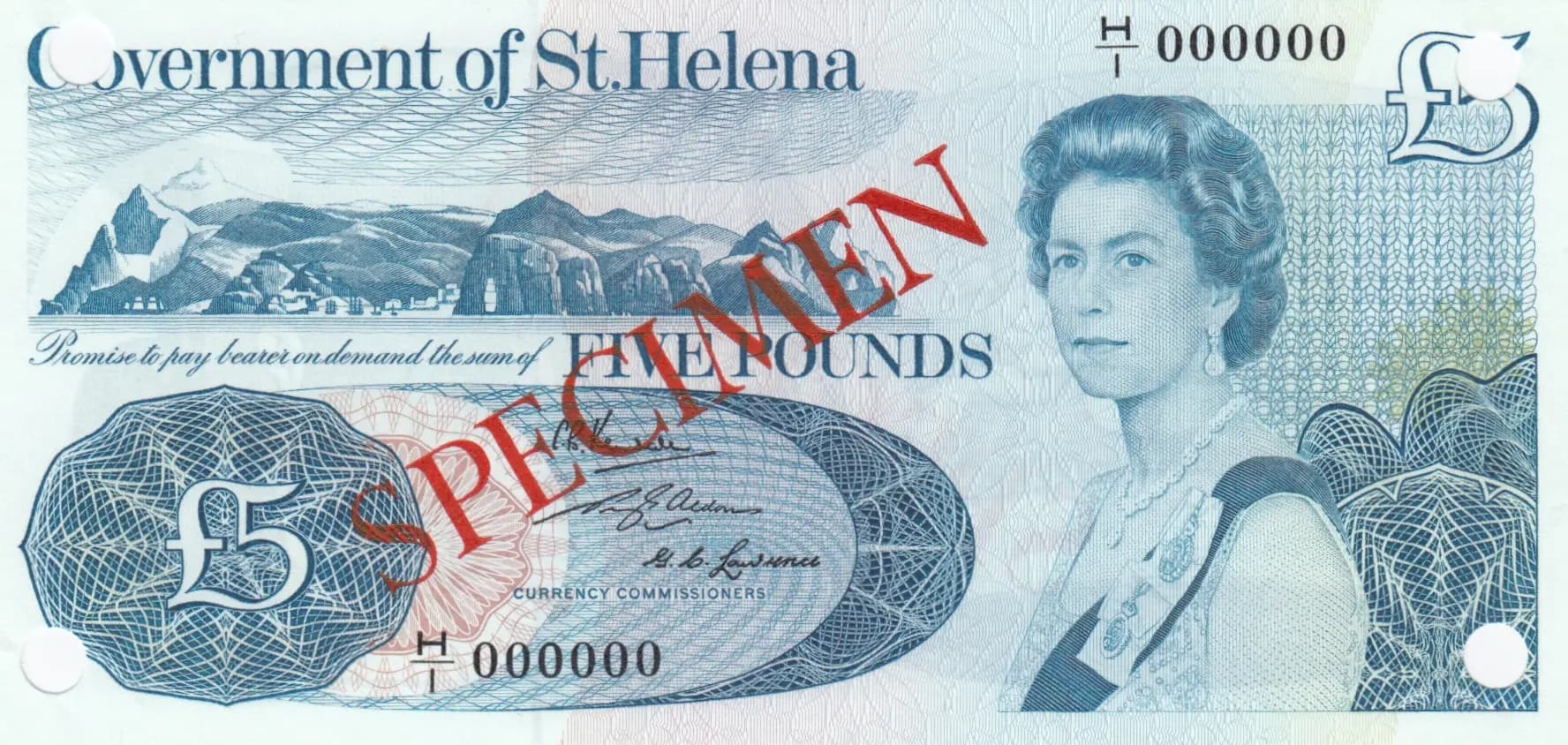 5 pounds 1976 specimen from Saint Helena, P-7s (1976) — image 1