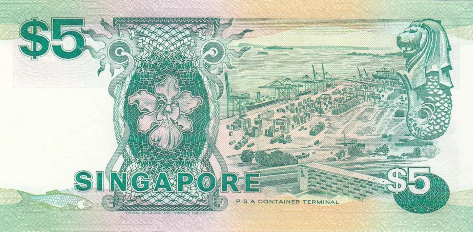 5 dollars 1989 from Singapore, P-19 (1989) — image 2