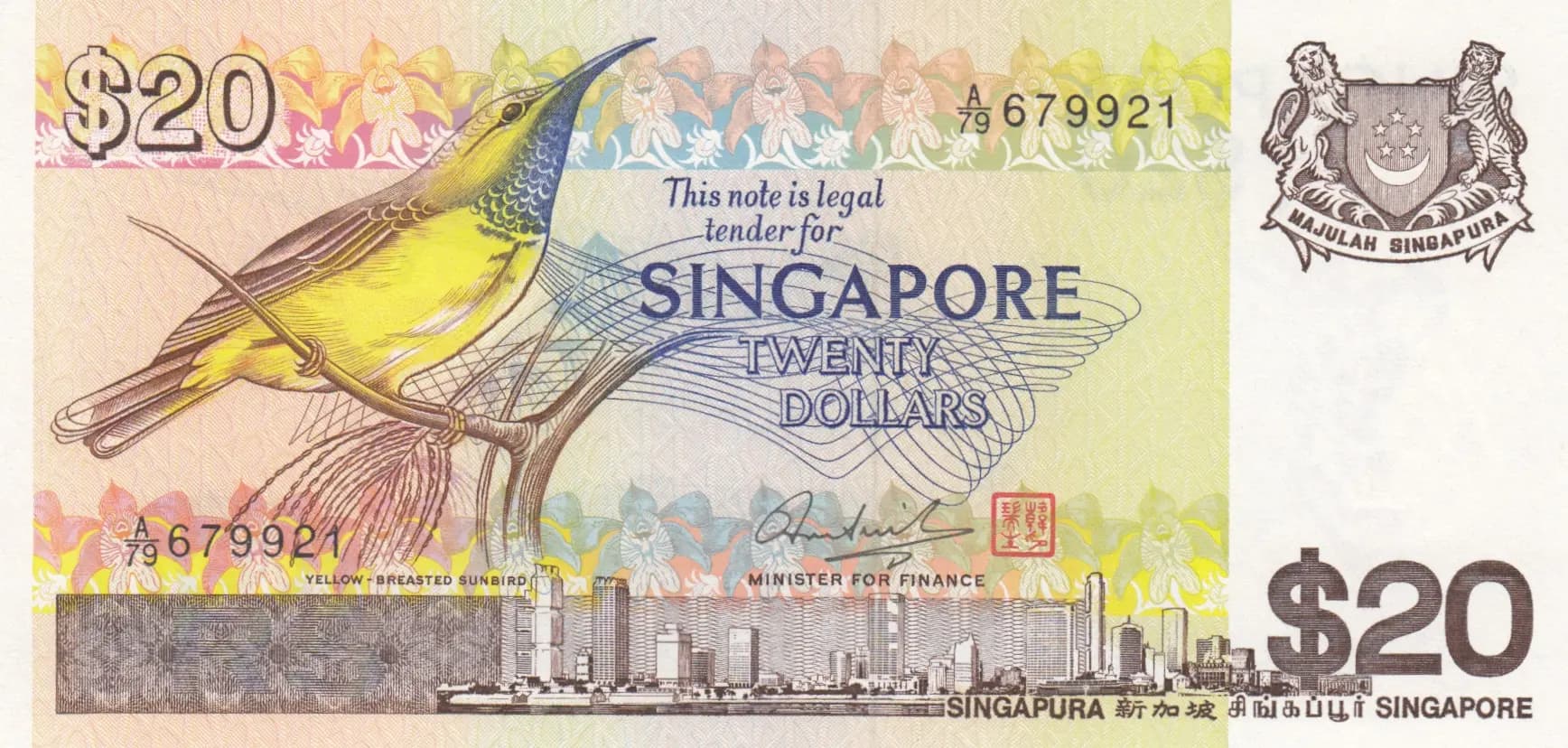 20 dollars 1979 from Singapore, P-12