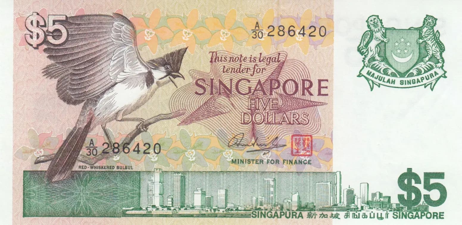 5 dollars 1976 from Singapore, P-10
