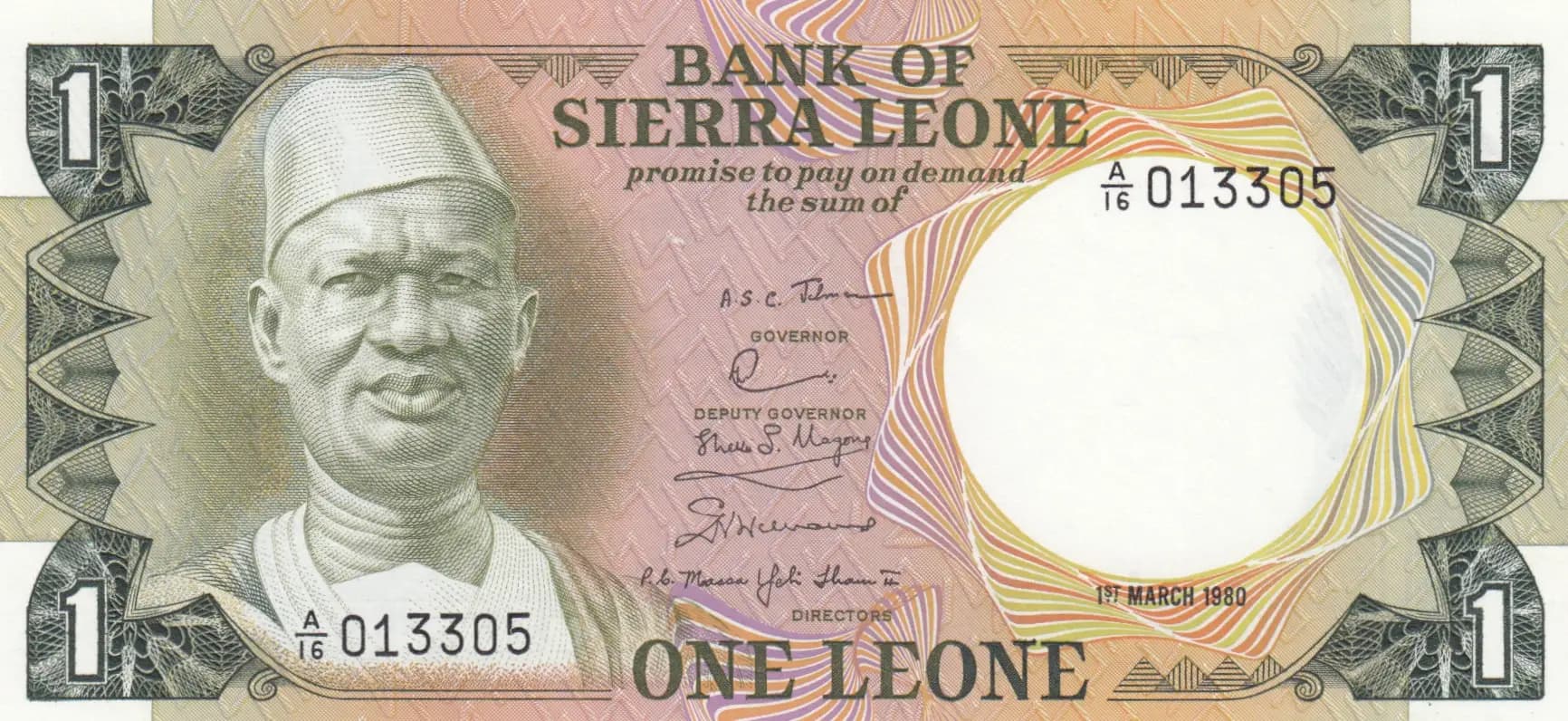 1 leone 1980 from Sierra Leone, P-5c