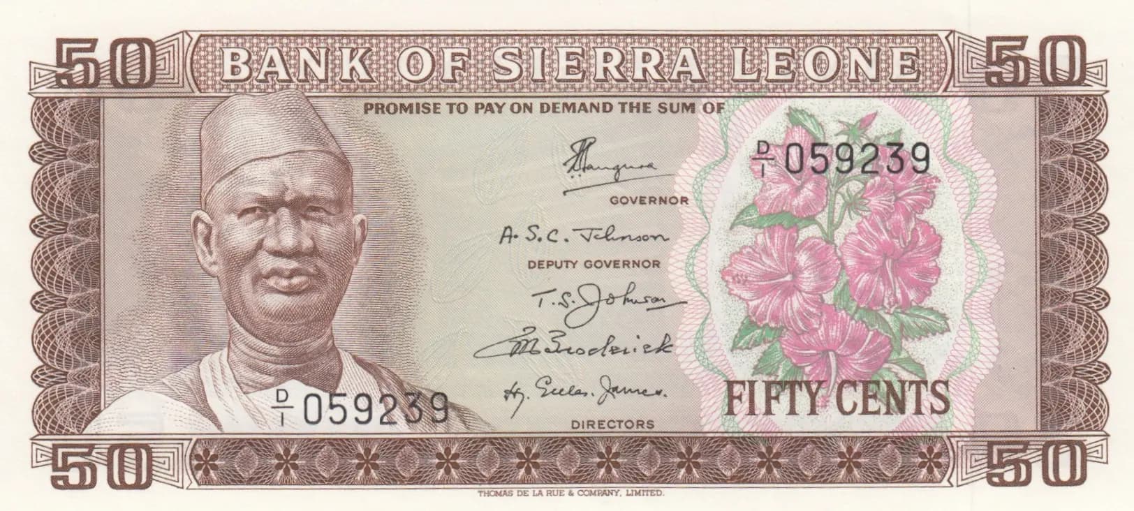50 cents 1979 from Sierra Leone, P-4a
