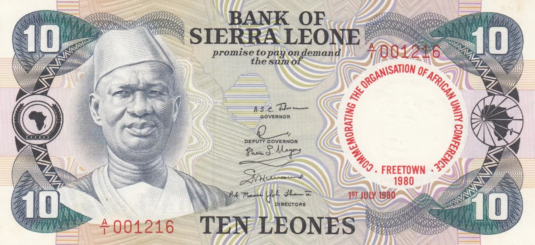 10 leones 1980 from Sierra Leone, P-13 (1980) — image 1