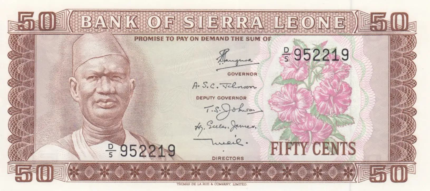50 cents 1979 from Sierra Leone, P-4b