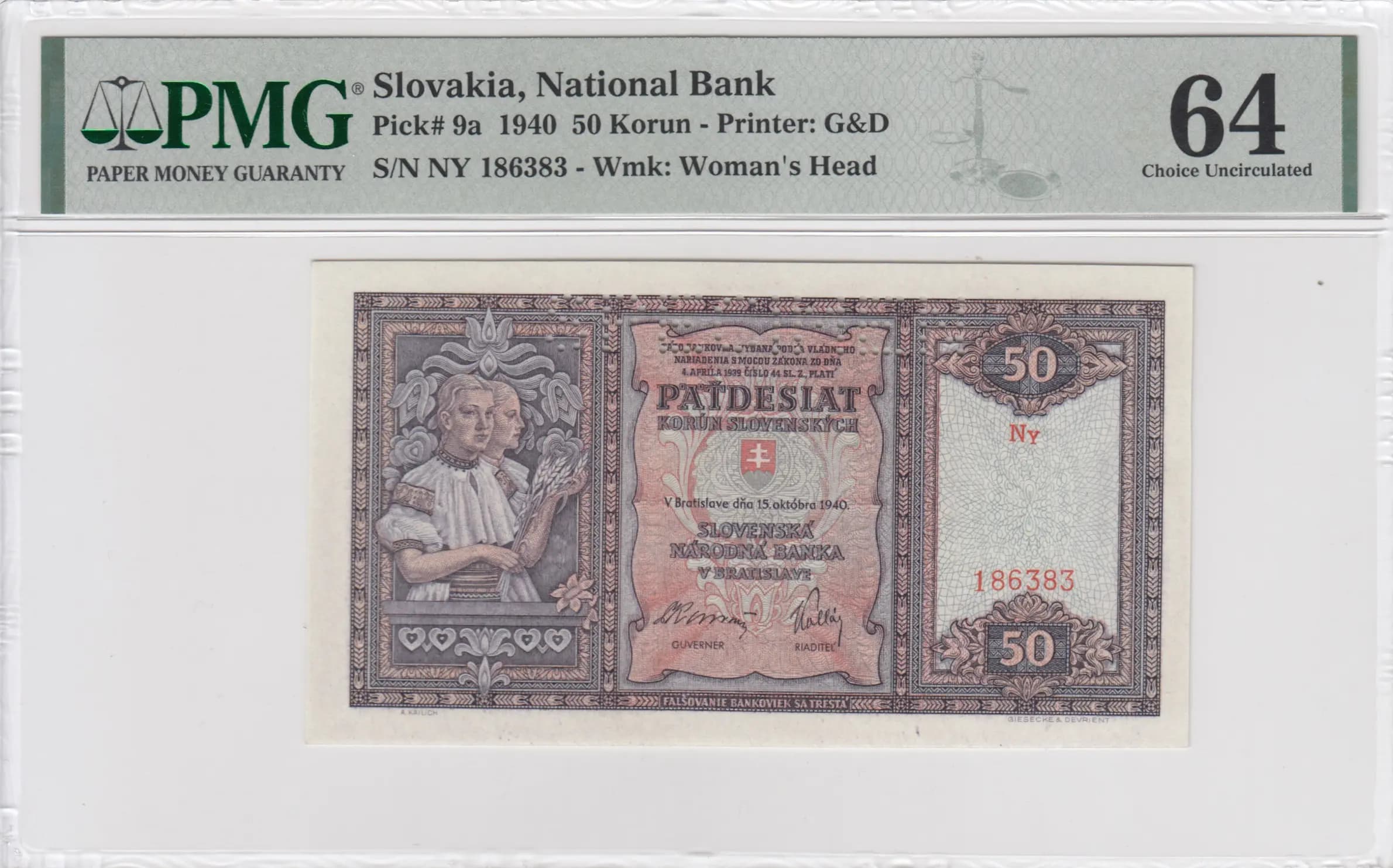 50 korun 1940 from Slovakia, P-9a (1940) — image 1