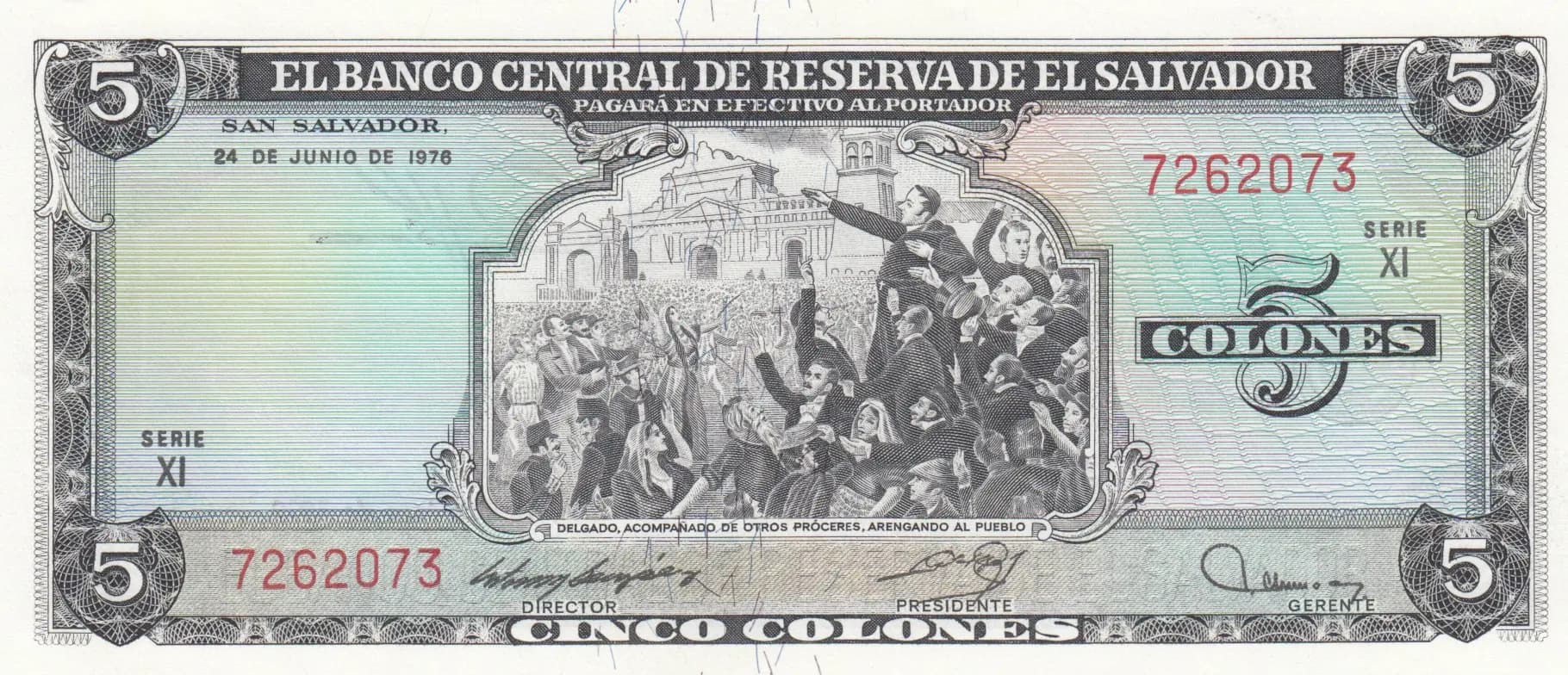 5 colones 1979 from El Salvador, P-117