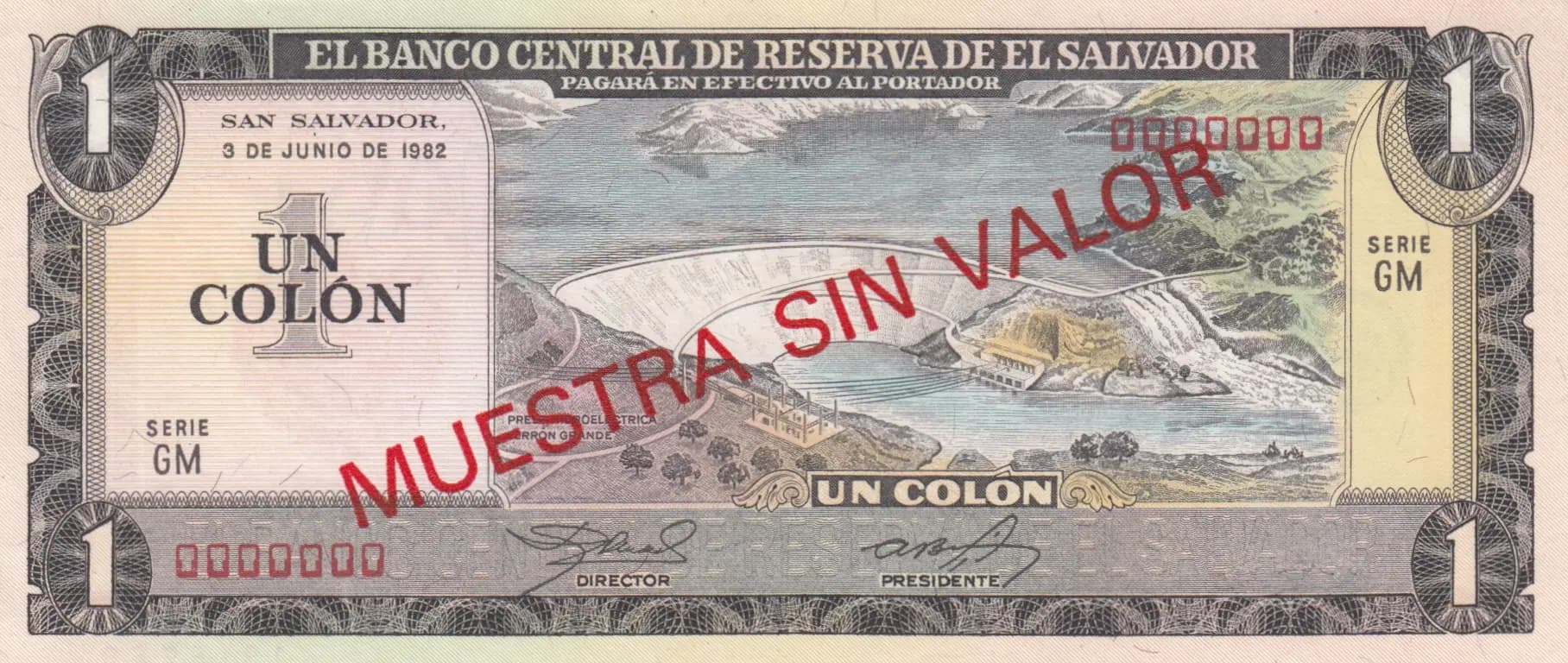 1 colon 1982 specimen from El Salvador, P-133As (1982) — image 1