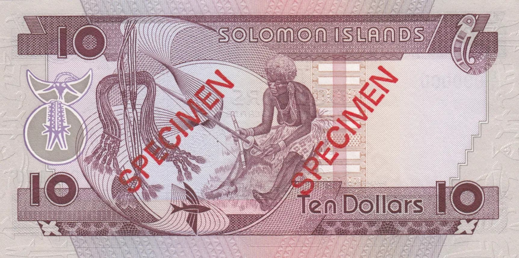 10 dollars 1986 specimen from Solomon Islands, P-15s (1986) — image 2