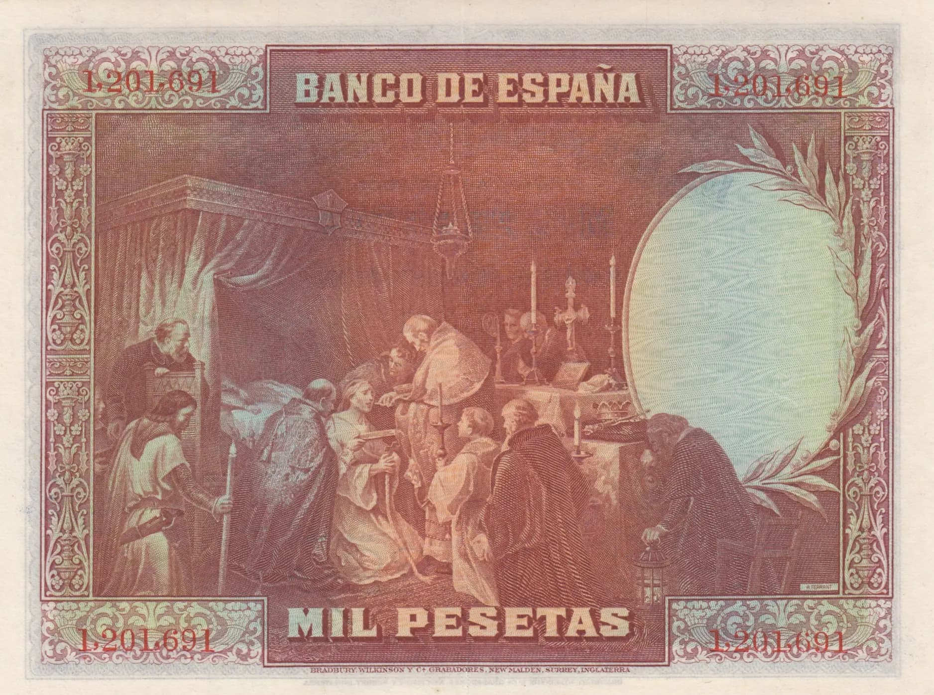 1000 pesetas 1928 from Spain, P-78 (1928) — image 2