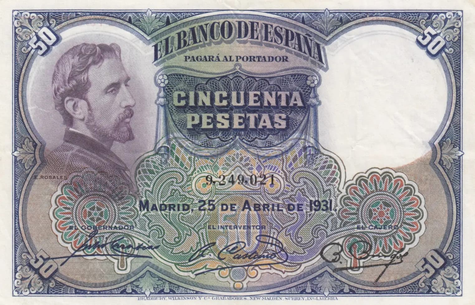 50 pesetas 1931 from Spain, P-82 (1931) — image 1