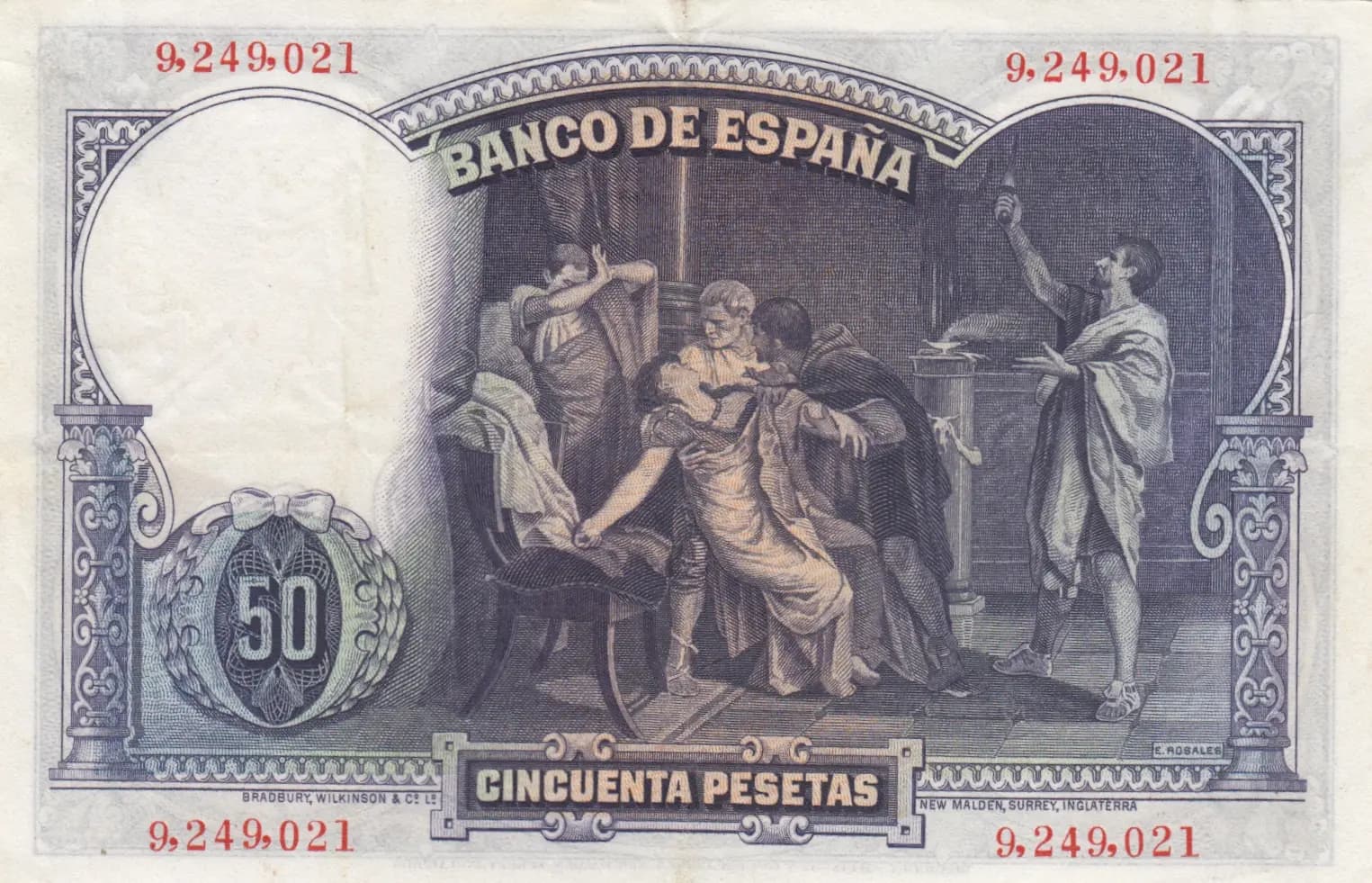 50 pesetas 1931 from Spain, P-82 (1931) — image 2