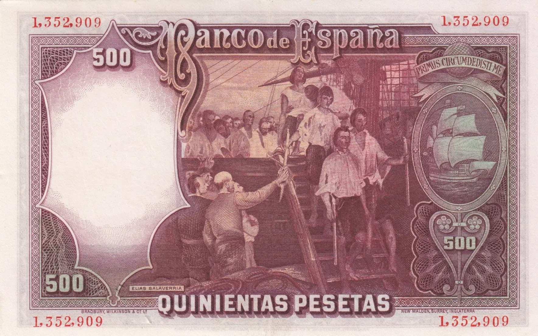 500 pesetas 1931 from Spain, P-84 (1931) — image 2