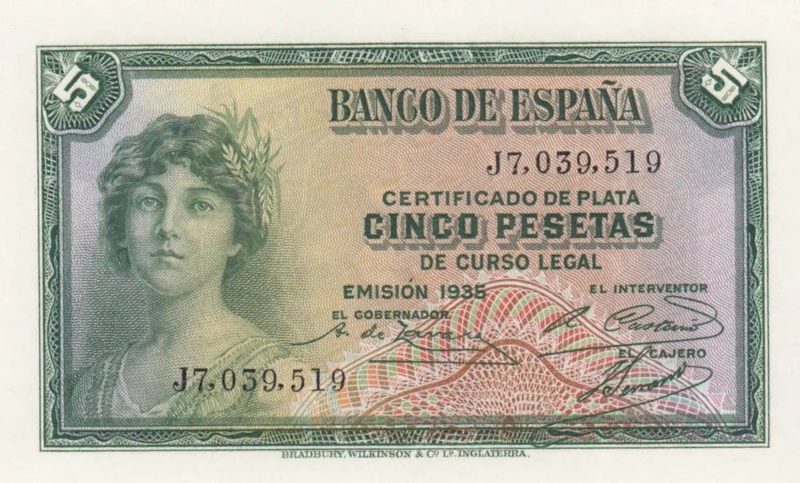 5 pesetas 1935 from Spain, P-85 (1935) — image 1