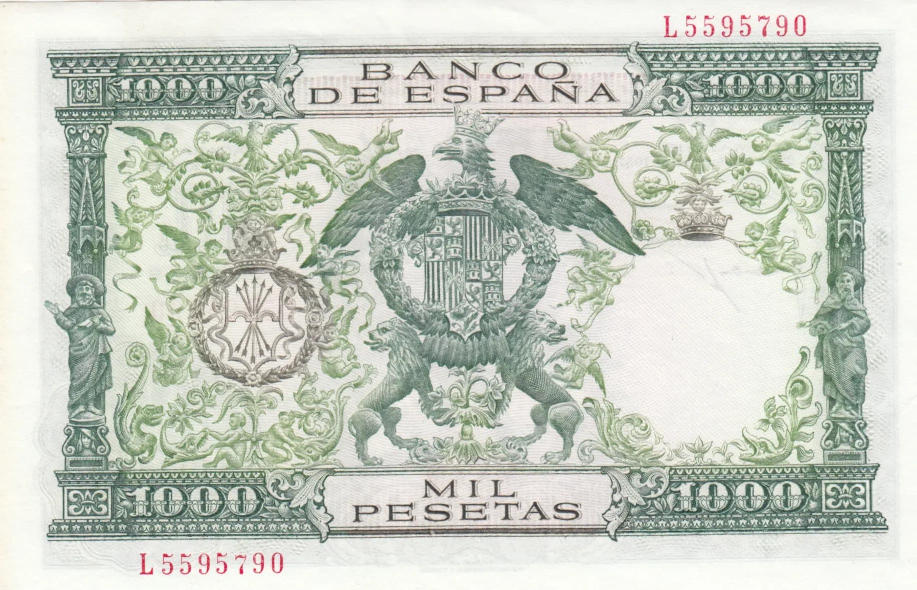 1000 pesetas 1957 from Spain, P-149 (1957) — image 2