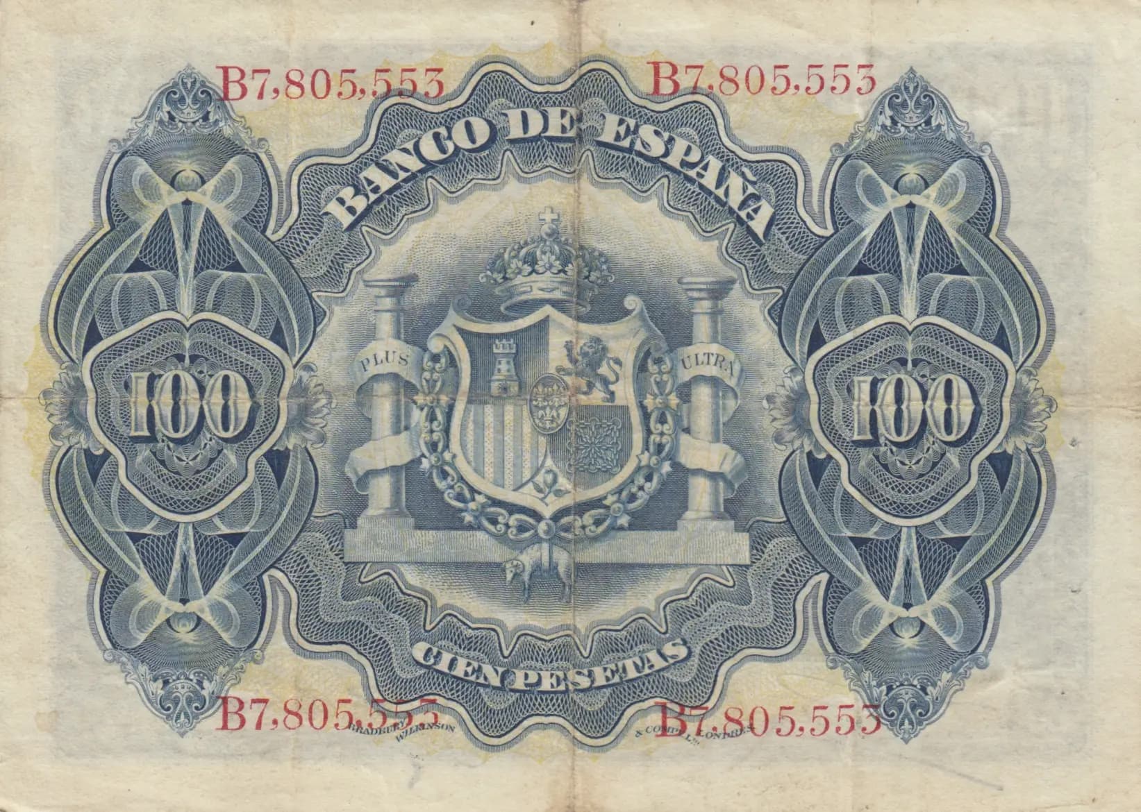100 pesetas 1906 from Spain, P-59a (1906) — image 2