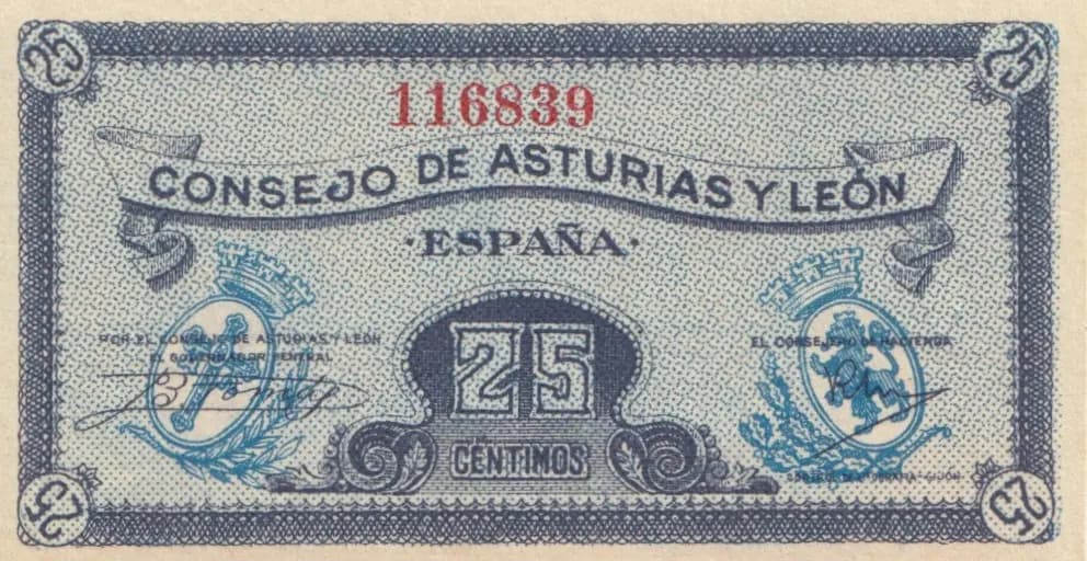 25 centimos 1936 from Spain, P-S601 (1936) — image 1