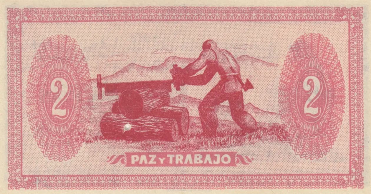 2 pesetas 1936 from Spain, P-S605 (1936) — image 2