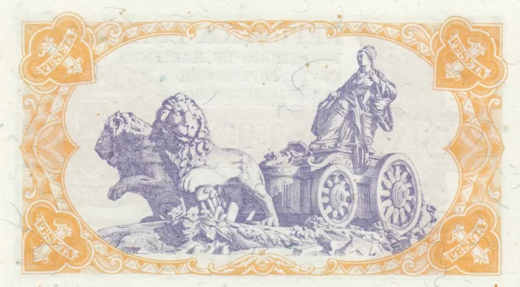 1 peseta 1937 from Spain, P-94 (1937) — image 2