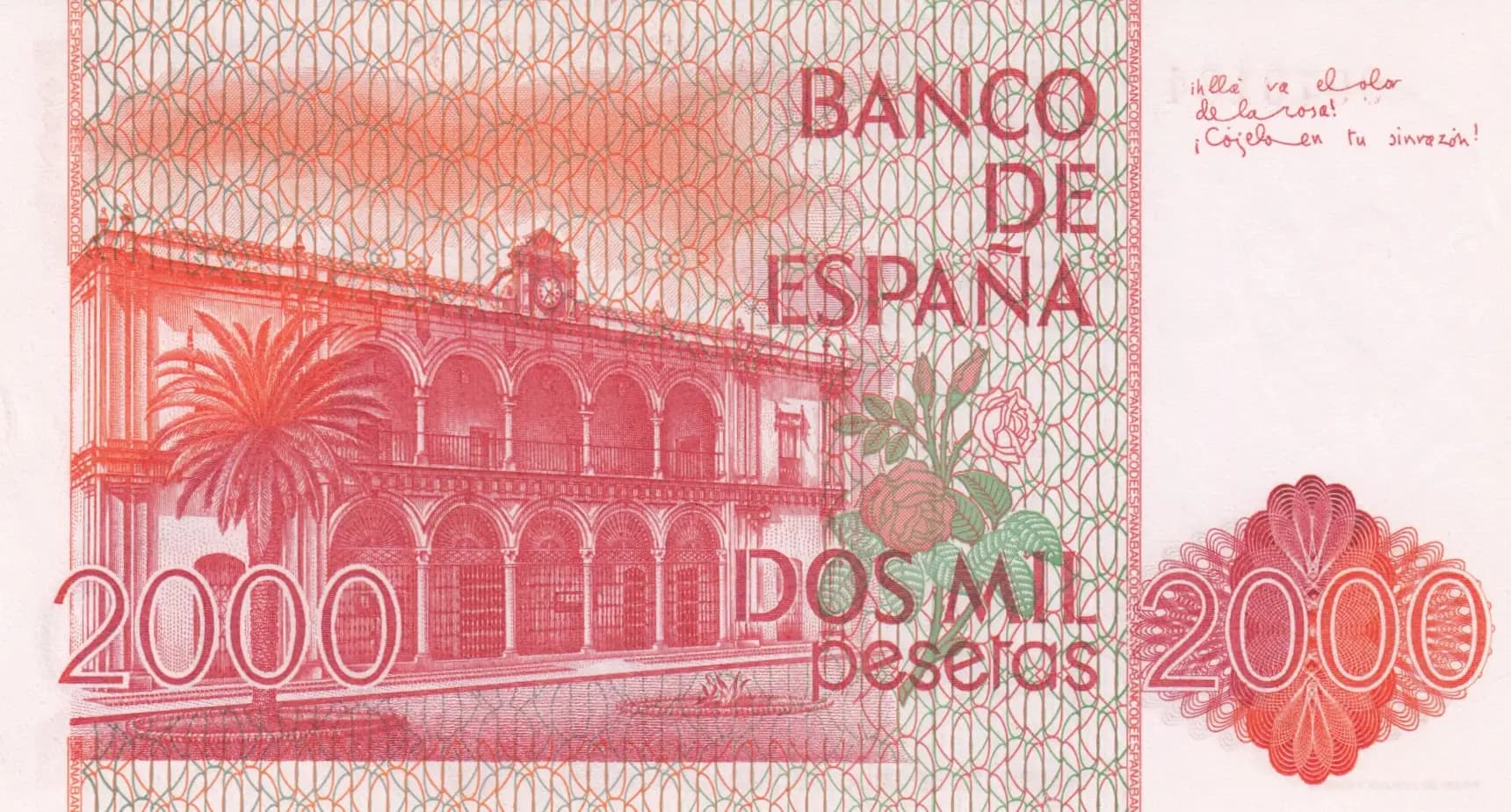 2000 pesetas 1980 from Spain, P-159 (1980) — image 2