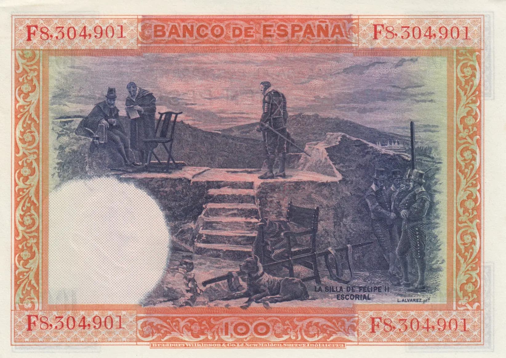100 pesetas 1925 from Spain, P-69c (1925) — image 2