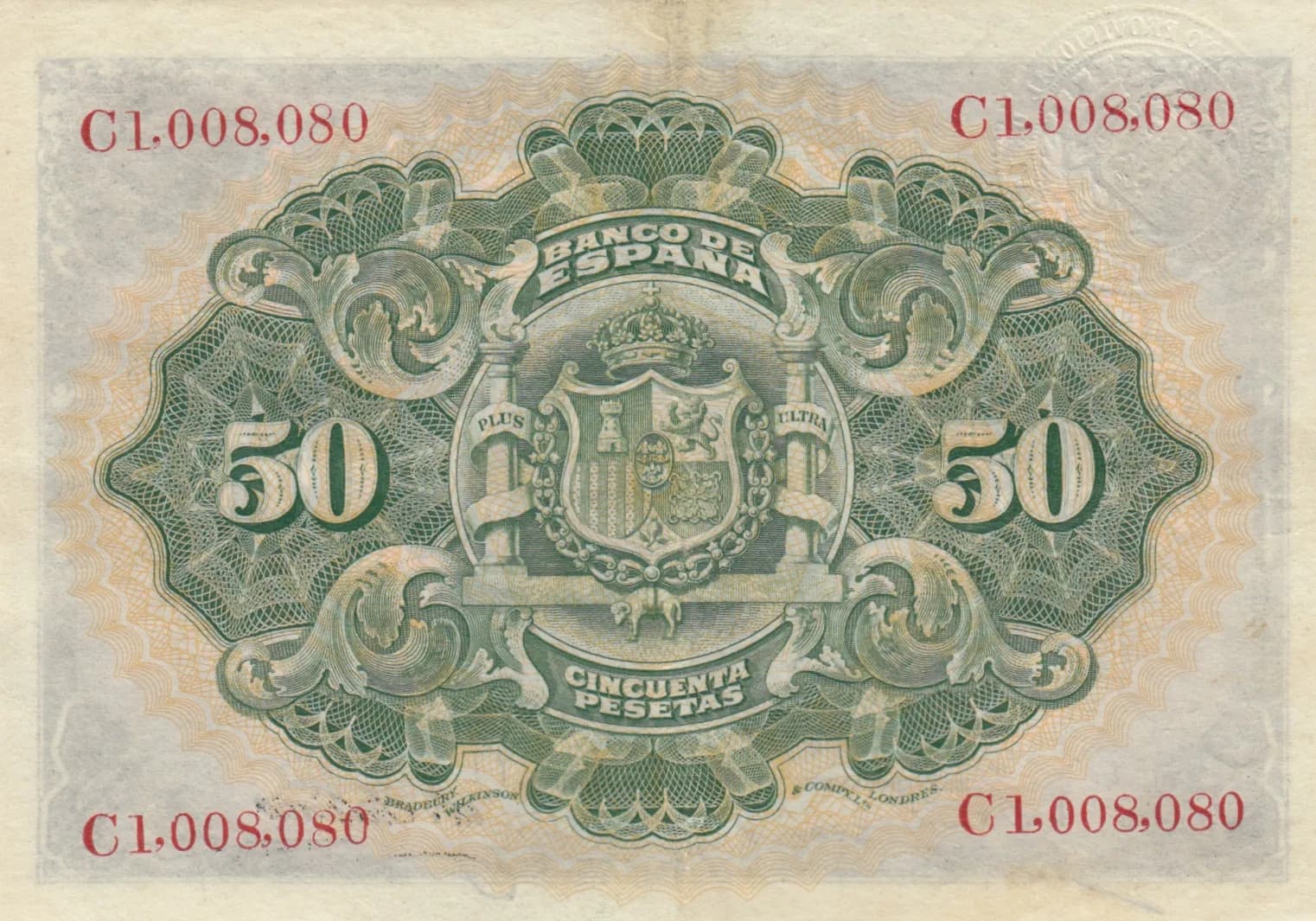 50 pesetas 1906 from Spain, P-58b (1906) — image 2
