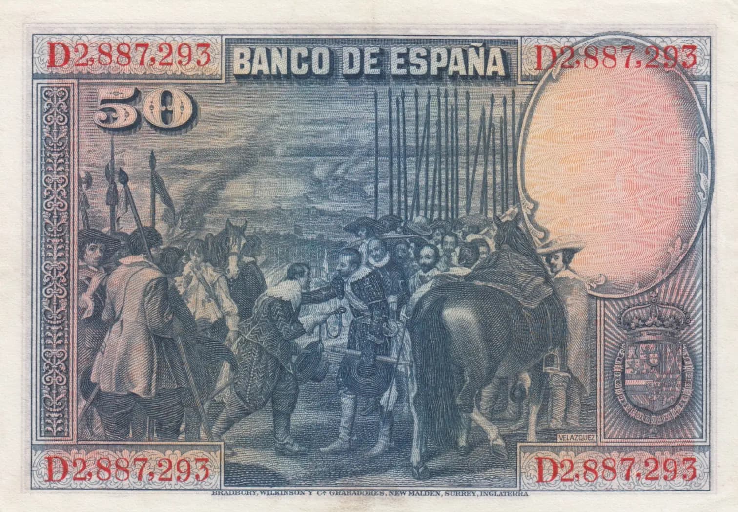 50 pesetas 1928 from Spain, P-75b (1928) — image 2