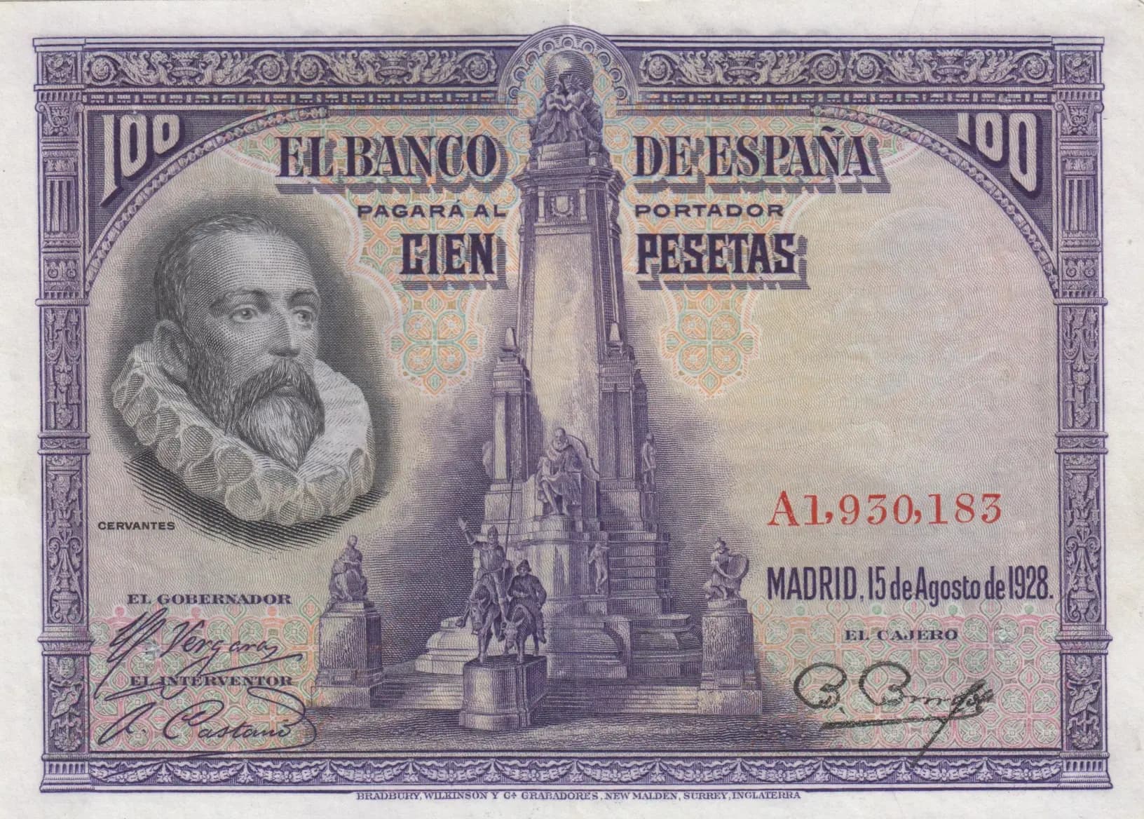 100 pesetas 1928 from Spain, P-76 (1928) — image 1
