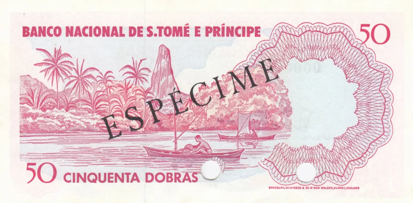 50 dobras 1977 specimen from Saint Thomas & Prince, P-52s (1977) — image 2