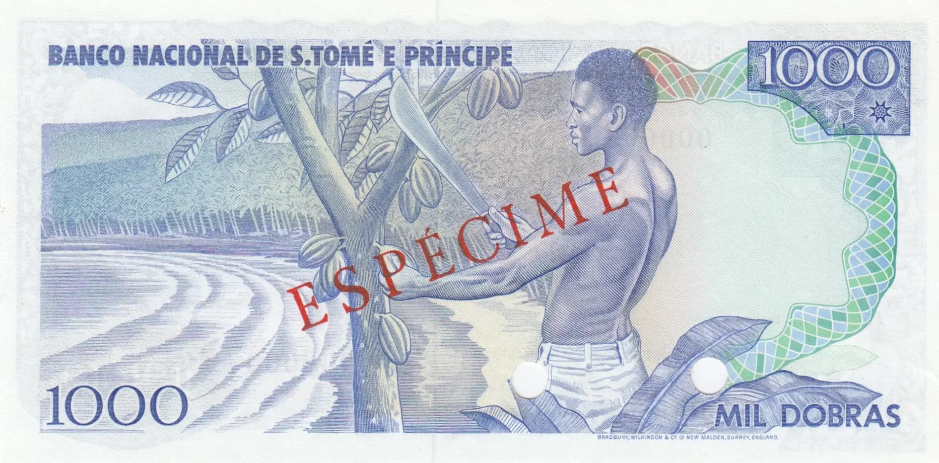 1000 dobras 1977 specimen from Saint Thomas & Prince, P-55s (1977) — image 2