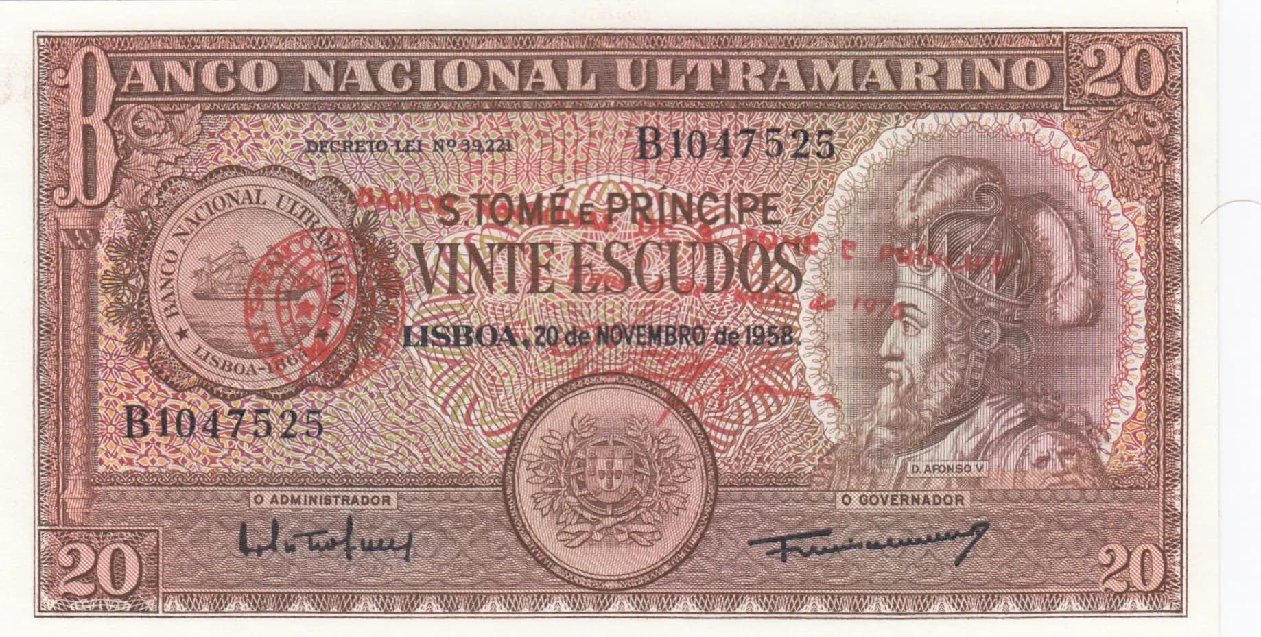 20 escudos 1976 from Saint Thomas & Prince, P-44