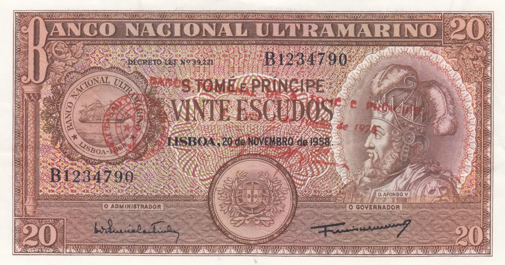 20 escudos 1976 from Saint Thomas & Prince, P-44 (1976) — image 1