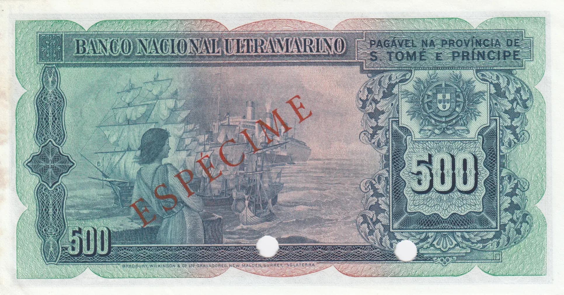 500 escudos 1976 specimen from Saint Thomas & Prince, P-39s (1976) — image 2