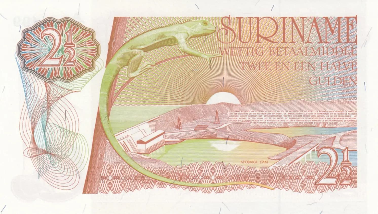 2 1/2 gulden 1973 from Suriname, P-118a (1973) — image 2