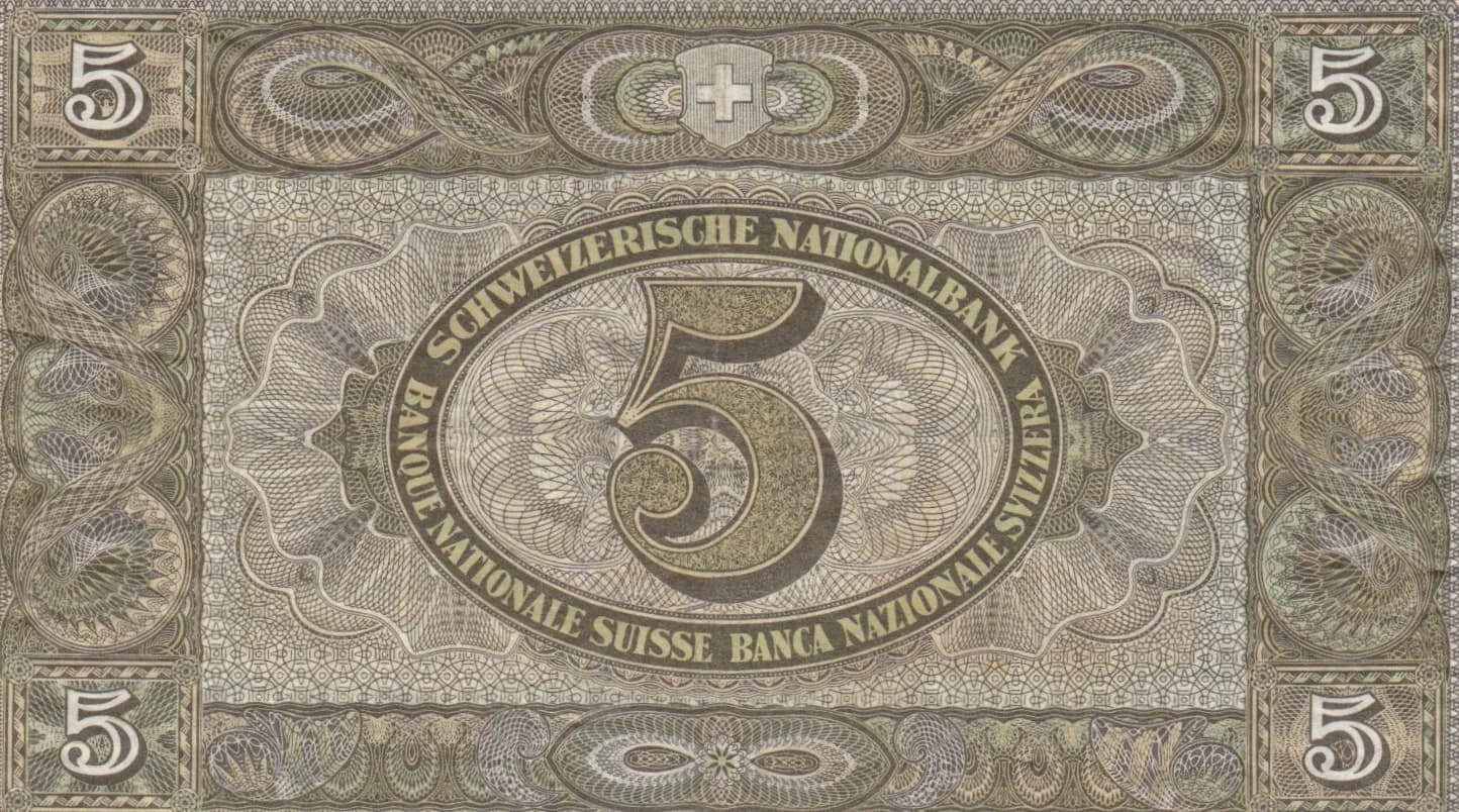 5 francs 1951 from Switzerland, P-11o (1951) — image 2