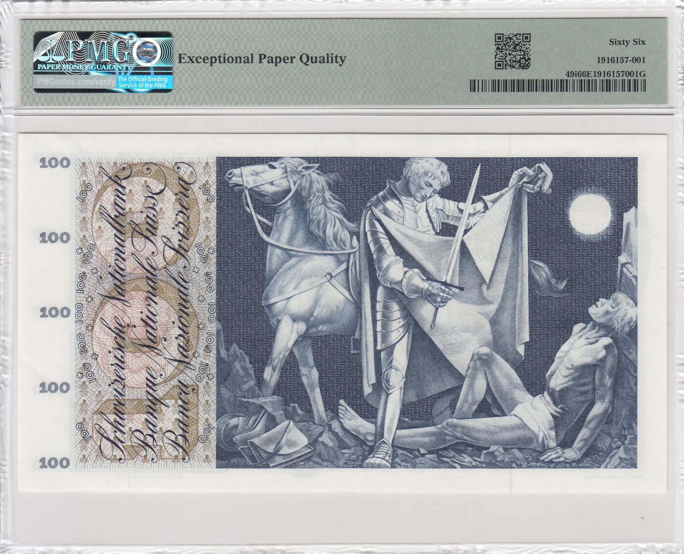 100 francs 1967 from Switzerland, P-49i (1967) — image 2