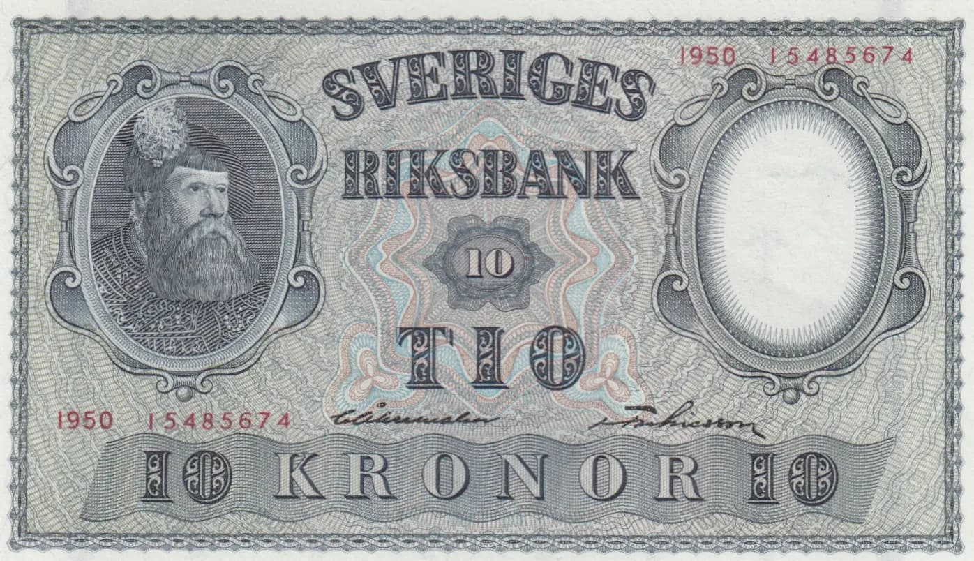 10 kronor 1950 from Sweden, P-40k