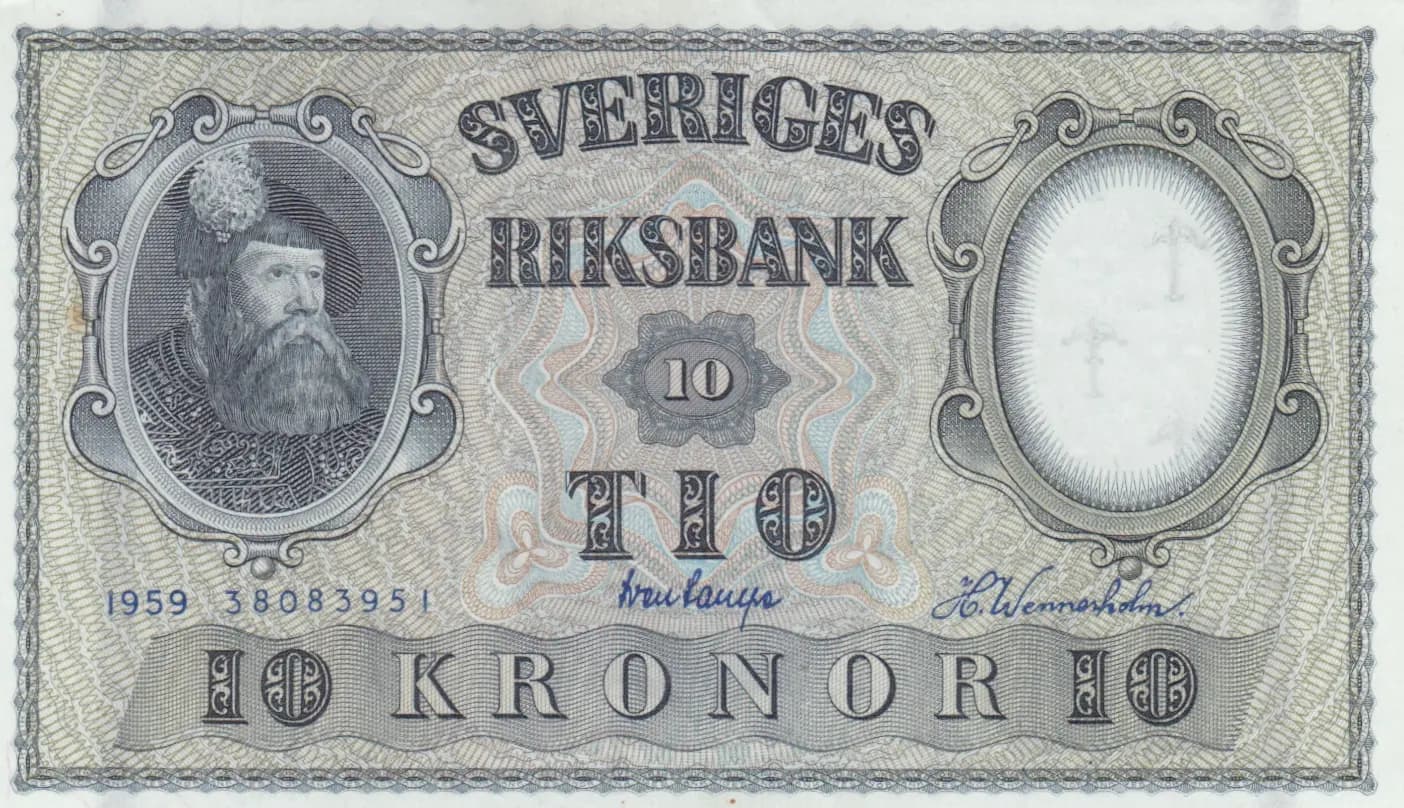 10 kronor 1959 from Sweden, P-43g